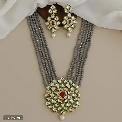 Elegant Pearl Necklace with Earring for Women