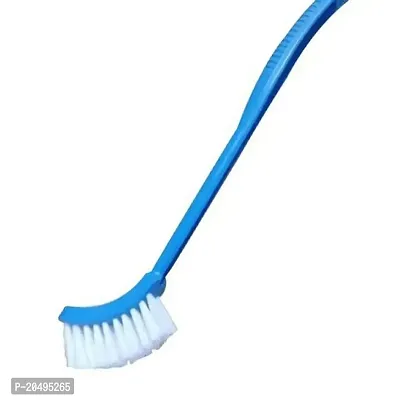 ShoppyCharms Single Sided Bristle Plastic Toilet Cleaning Hockey Stick Shape Brush (Multicolor) - (SC-1291) - Pack of 1-thumb5