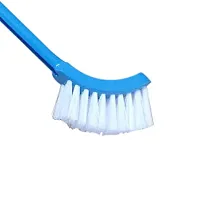 ShoppyCharms Single Sided Bristle Plastic Toilet Cleaning Hockey Stick Shape Brush (Multicolor) - (SC-1291) - Pack of 1-thumb3