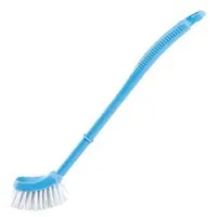 ShoppyCharms Single Sided Bristle Plastic Toilet Cleaning Hockey Stick Shape Brush (Multicolor) - (SC-1291) - Pack of 1-thumb2