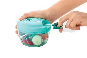 ShoppyCharms Manual Vegetable Chopper with Stainless Steel Blade, Handy, Compact  Powerful Hand Held Vegetable Chopper/Cutter (Color As per Availability)-thumb1