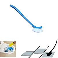 ShoppyCharms Single Sided Bristle Plastic Toilet Cleaning Hockey Stick Shape Brush (Multicolor) - (SC-1291) - Pack of 1-thumb1