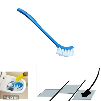 ShoppyCharms Single Sided Bristle Plastic Toilet Cleaning Hockey Stick Shape Brush (Multicolor) - (SC-1291) - Pack of 1-thumb2