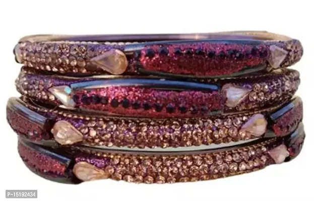 Elegant Copper Glass Bangles Set For Women And Girls
