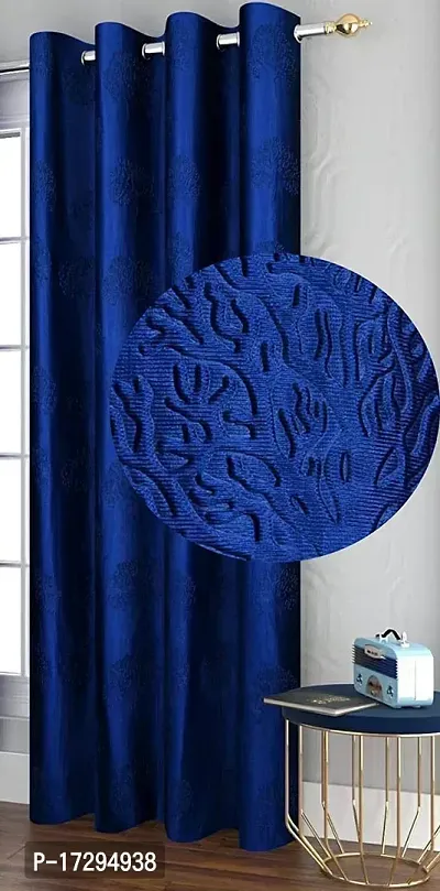 SHREE ANAND EXCLUSIVE NAVI BLUE CURTAIN SIZE 7FT  SET OF 1-thumb2