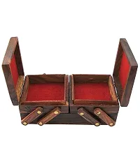 NIRMAL CRAFTS Jewellery Box for Women Wooden Flip Flap Flower Design Handmade Gift, 8 inches ( jewellery box )-thumb2