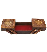 NIRMAL CRAFTS Jewellery Box for Women Wooden Flip Flap Flower Design Handmade Gift, 8 inches ( jewellery box )-thumb3