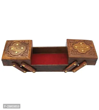 NIRMAL CRAFTS Jewellery Box for Women Wooden Flip Flap Flower Design Handmade Gift, 8 inches ( jewellery box )-thumb4
