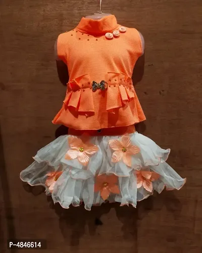 western top and skirt for baby girls