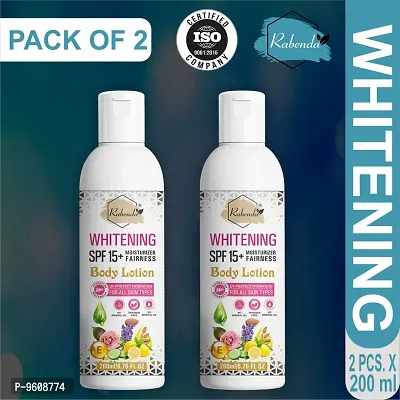 Rabenda Whitening Body Lotionon  Spf15+ Skin Lighten and Brightening Cream (200 Ml.) Pack Of 2