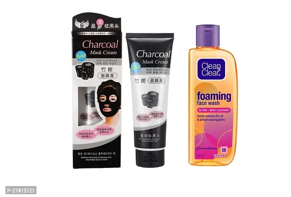 Charcoal Peel Off Mask  100 ml  Clean  Clear Foaming Face Face Wash 150 ml