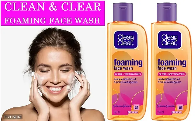 Clean  Clear Foaming Face Wash 150 ml (Pack of-2)