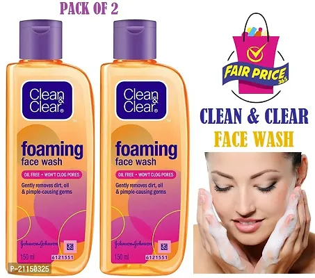Clean  Clear Foaming Face Wash 150 ml (Pack of-2)-thumb0