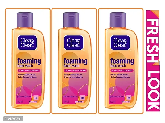 Clean  Clear Foaming Face Wash 150ml (Pack Of-3) Combo  Pack-thumb0