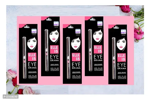 ELLE 18  Eye Drama Kajal Professional   WaterProof  Kajal (Pack Of-5)-thumb0