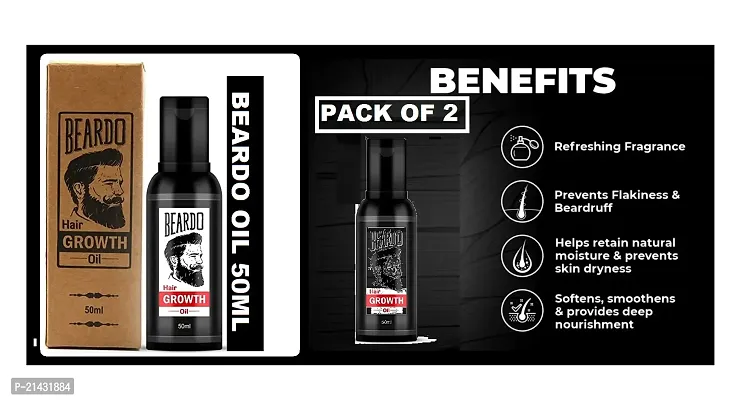 Beardo 4 Benefits  Professional  Hair Growth Oil 50 ml (Pack Of-1)-thumb0