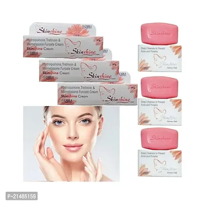 SkinShine Face Cream 15g (Pack Of-3)   All Skin Type Soap (Pack Of-3)