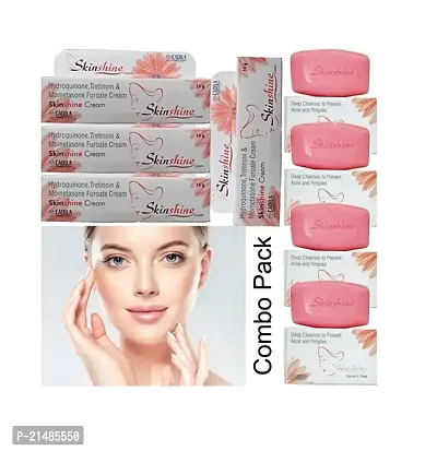 SkinShine  Cleaning Body Soap  (Pack Of-4)  SkinShine Face Cream 15g (Pack Of-4) Combo Pack