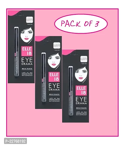 EllE 18 Eye Liner Drama Kajal  (Pack Of-3)-thumb0