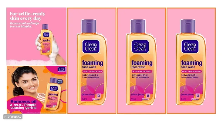 Clean  Clear  Foaming Face wash 150 (Pack Of-3)-thumb0