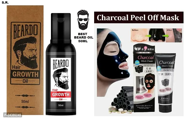 Beardo Hair Growth Oil 50ml And Charcoal Peel Off Mask 100 ml  Combo Pack