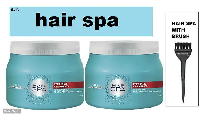 L'OREAL Professional  Repairing  Creambath Hair Spa 490 gm (Pack Of-2) With Brush