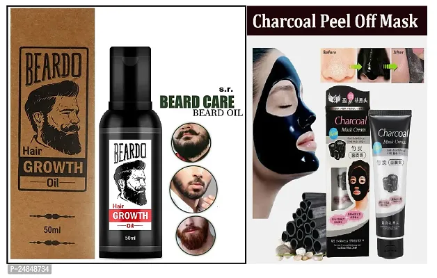 Beardo Hair Fast Growth Oil 50 ml With Charcoal Peel Off Mask 100 ml  Combo Pack-thumb0