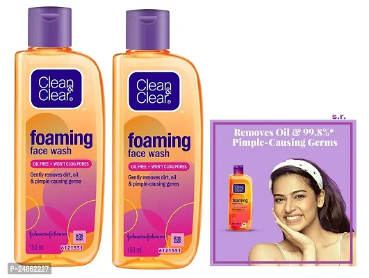 Clean  Clear Foaming Face Wash 150 ml (Pack Of-2)-thumb0