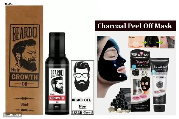 Beardo hair Growth Oil 50 ml And Charcvoal Peel Of mask  100 ml Combo Pack