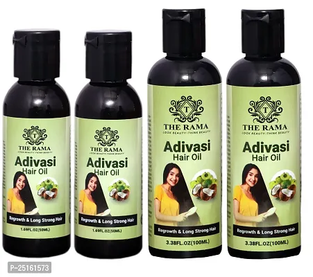 The Rama Adivasi Hair Oil 50 ml (Pack Of-2) With The Rama Adivasi Hair Oil 100 ml (Pack Of-2)