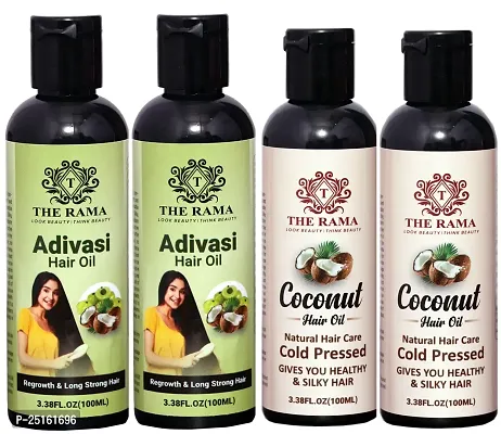 The Rama Adivasi Hair Oil 100 ml (Pack Of-2) With The Rama  Coconut Hair Oil 100 ml (Pack Of-2) Combo Pack-thumb0