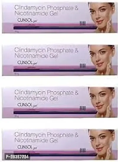 Clinsol Clindamycin  Skin Face Gel 15 gm (Pack of-4)