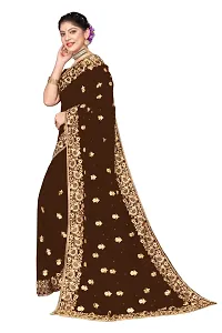 Attractive Georgette Embroidered Saree  with Blouse Piece-thumb4