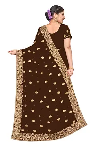 Attractive Georgette Embroidered Saree  with Blouse Piece-thumb2