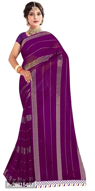 Latest Attractive Chiffon Saree with Blouse piece