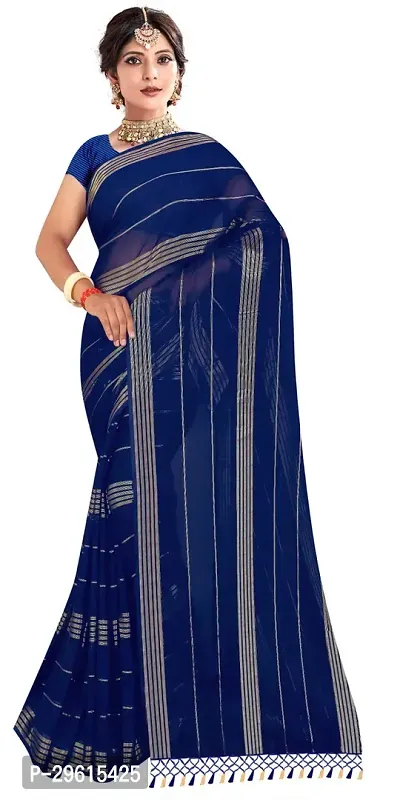 Latest Attractive Chiffon Saree with Blouse piece