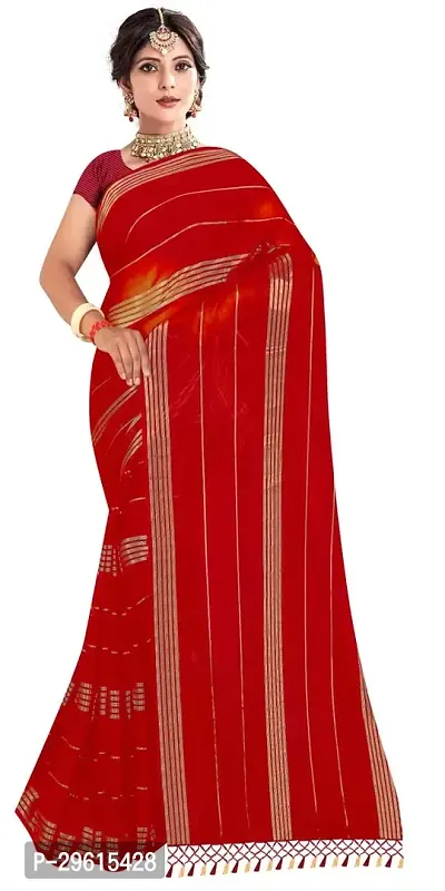 Latest Attractive Chiffon Saree with Blouse piece-thumb0