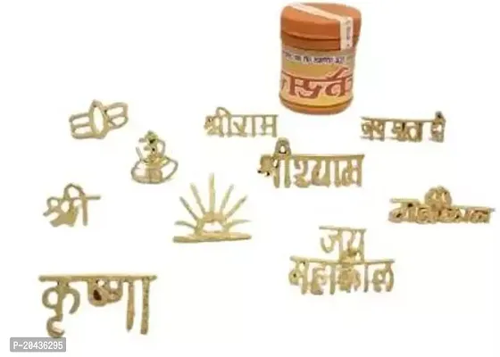 Tilak Stamp (Pack of 10) Different Religious Symbol Forehead Tilak Stamp With Chandan Deity Ornament (Tilak Stamp