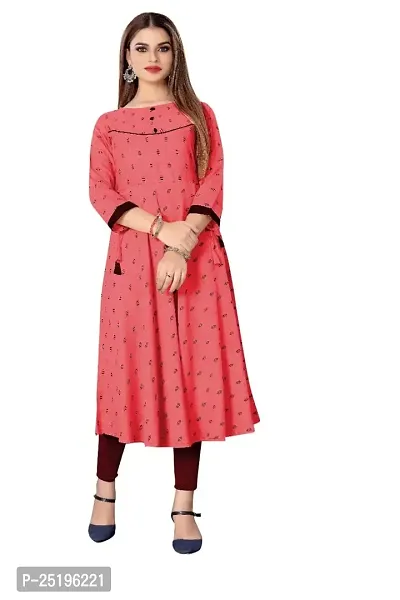 Decent Women's Cotton Silk Stitched Kurti (Pink  Black); Size: Medium 011