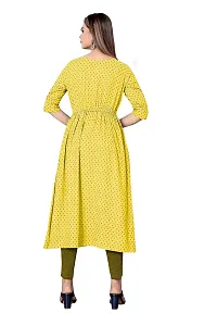 Decent Women's Cotton Silk Stitched Kurti (Yellow  Black); Size: Small 024-thumb1