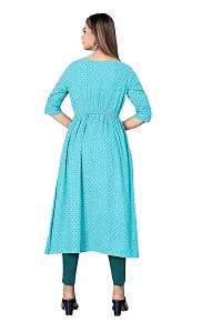 Decent Women's Cotton Silk Stitched Kurti (Blue  Black); Size: XX-Large 021-thumb1