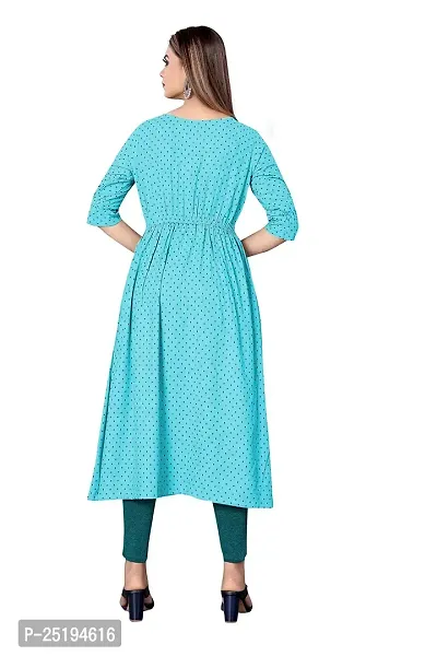 Decent Women's Cotton Silk Stitched Kurti (Blue  Black); Size: XX-Large 021-thumb2