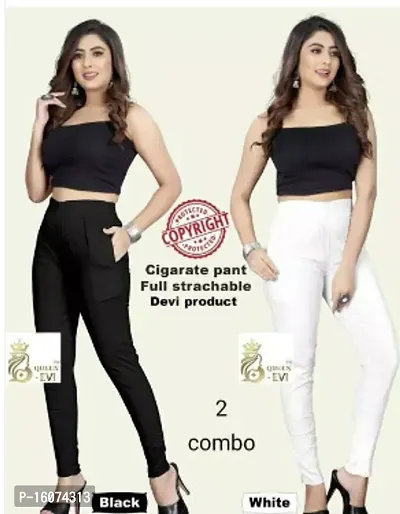 Stylish Cotton Cigar Potli Pant Jeggings For Women Pack Of 2-thumb0