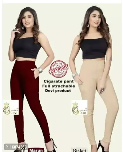 Stylish Cotton Cigar Potli Pant Jeggings For Women Pack Of 2