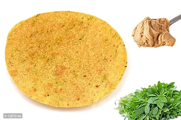 Methi Khakhra, 800 gm | Fenugreek Special Khakra | Rajasthani and Gujarati Healthy Snacks Khakhara, Vaccum Pack of 2