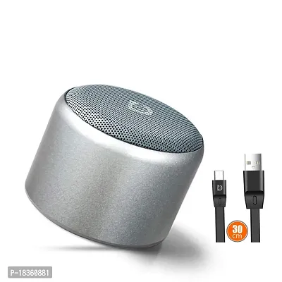 Dipinsure Blast Wireless Speaker with Twin Pairing Portable Bluetooth Stereo Speakers with Super Bass, 8 Hours Playtime (Pack of 1, Silver)-thumb0