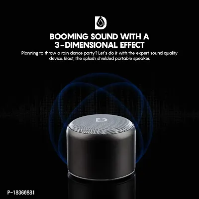 Dipinsure Blast Wireless Speaker with Twin Pairing Portable Bluetooth Stereo Speakers with Super Bass, 8 Hours Playtime (Pack of 1, Silver)-thumb2