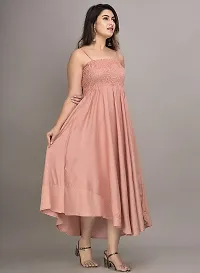 Make My Cloth Women's Maxi Gown (Peach,XL)-thumb1