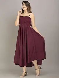 Make My Cloth Women's Maxi Gown (Maroon,XL)-thumb3