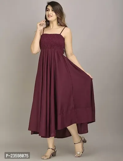 Make My Cloth Women's Maxi Gown (Maroon,XL)-thumb4